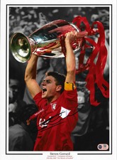 STEVEN GERRARD SIGNED LIVERPOOL ISTANBUL 05 16X12 PHOTO (ACG CERT AG18097)