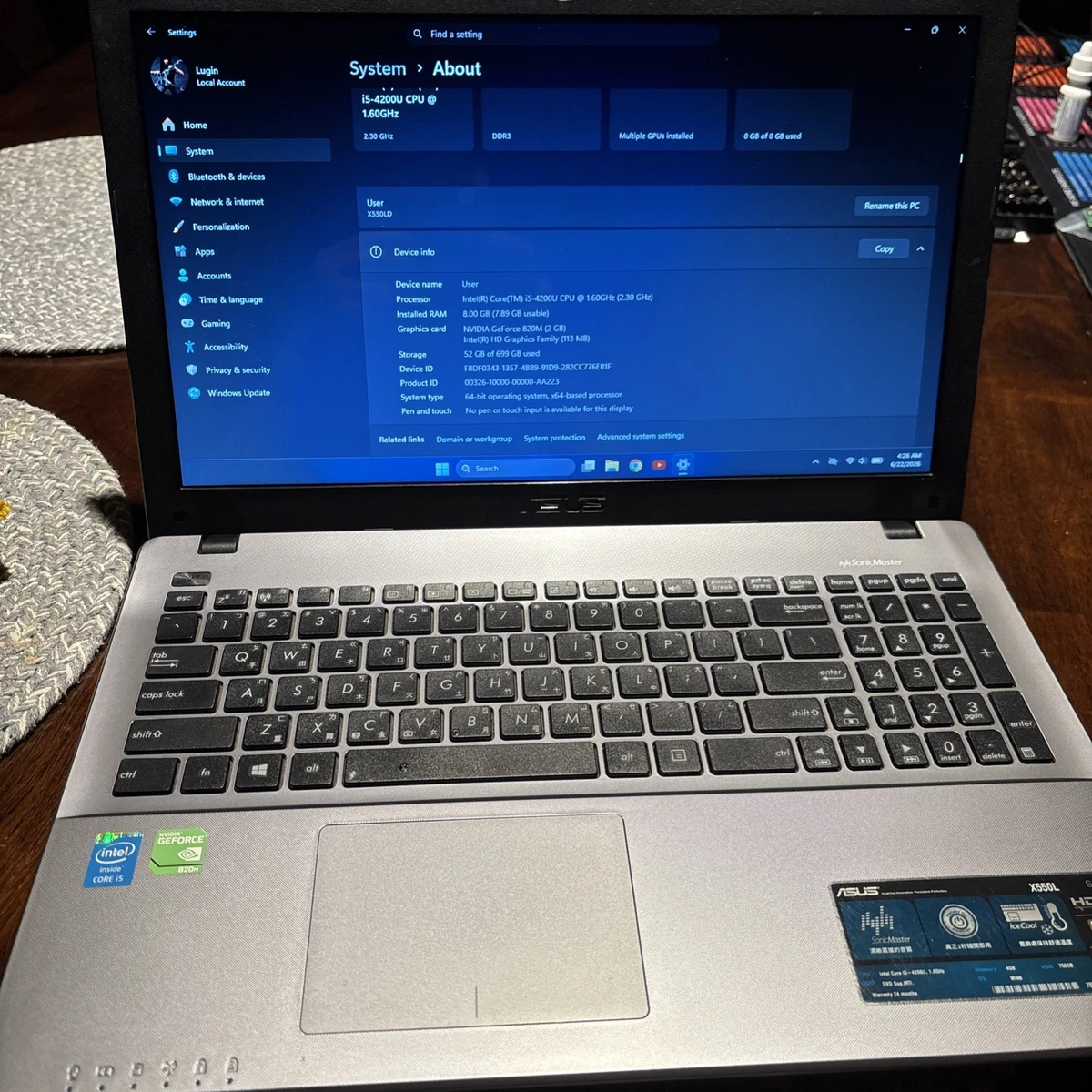 ASUS Windows 8 Intel Core i5 4th Gen. PC Laptops & Netbooks for