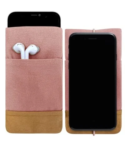 Moin Padded Cotton Phone Sleeve with Rubber Closure - Handmade Case for iPhone - Picture 3 of 8