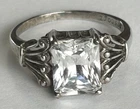 Sterling Silver 925 CZ Ring Sz  9 Large 10x8mm Statement Solitaire Vintage Style