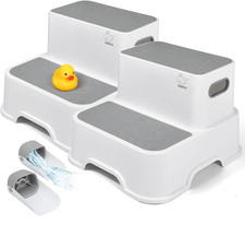 Toddler Step Stool for Bathroom Sink, 2-Pack Kids Toilet Potty Step Stools, Heav