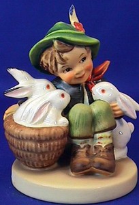 hummel boy with bunnies
