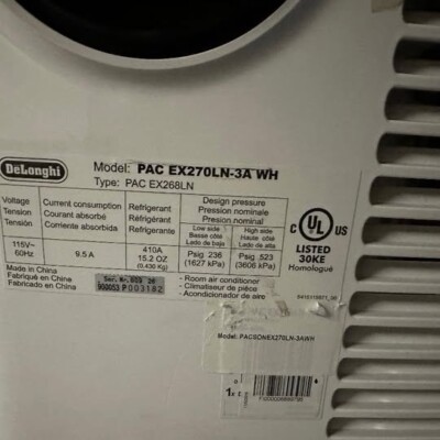 DeLonghi 500 Square Foot Portable Air Conditioner -White 44387122702|