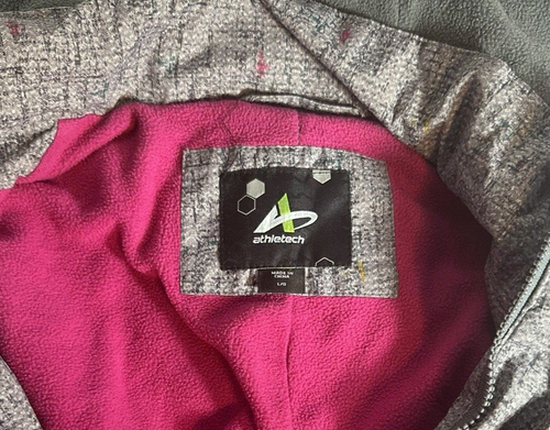 WOMEN'S ATHLETECH PARKA Jacket Coat Large GREY/PINK - Picture 2 of 6