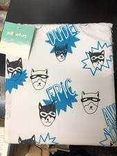 Pillowfort Bandit Cat Epic Sheet Set Queen 4 Pieces Blue New