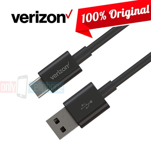 Câble de données de charge noir USB vers USB-C Verizon Logo 6 pieds pour Galaxy iPhone iPad - Photo 1/7