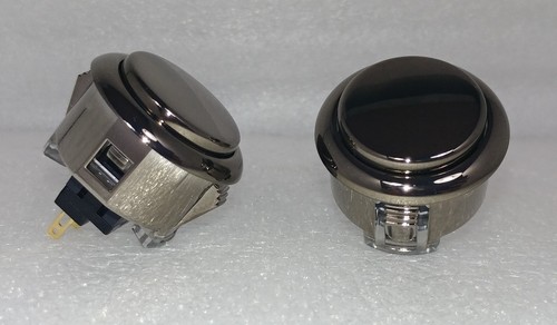 Japan Sanwa Metallic Gun Metal Button x 2 pieces OBSJ-30-GM Video Arcade Parts - Picture 6 of 6