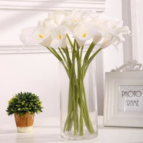 10 Pc Real Touch Calla Lily Artificial Flowers Calla Lily Bouquet For Wedding - Picture 1 of 45