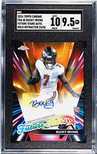 2024 TOPPS CHROME BUCKY IRVING #FSA-BI, AUTO ROOKIE, FUTURE STARS GOLD REFRACTOR