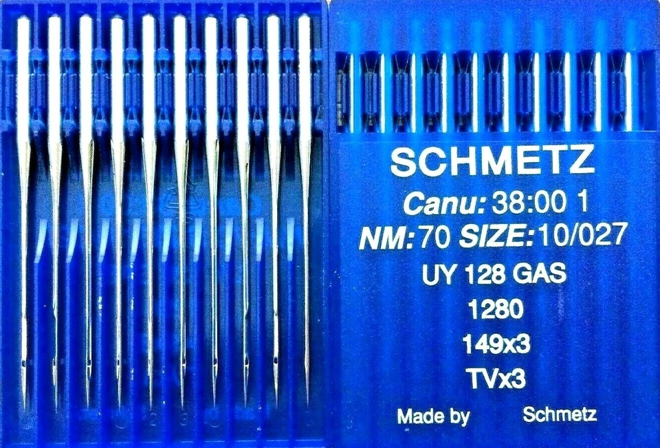 SCHMETZ TVX3 UY128GAS NM70 SIZE10/027 COVERSEAM INDUSTRIAL SEWING MACHINE NEEDLE - Image 2 of 4