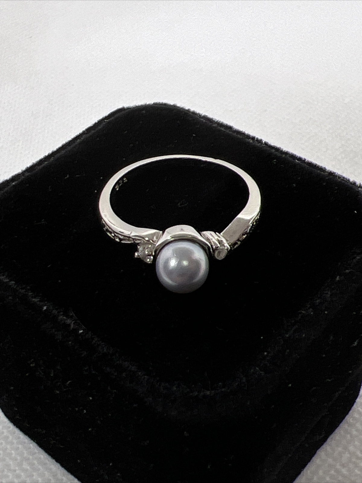 Beautiful Solid 925Sterling Silver Gray Pearl & W… - image 9