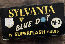Vintage 12-Pack Sylvania Blue Dot BANTAM 8 Superflash Bulbs Flashbulbs New M-2