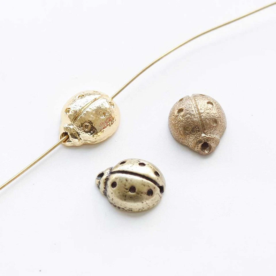 Premium Plated Solid Brass Ladybug Charm - 12x11mm (4891C) - Image 2 of 3