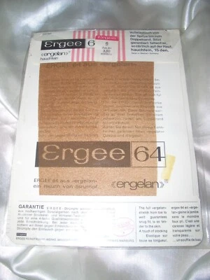 Vintage Ergee ergelan hauchfeine Nylons Straps Strümpfe Gr. 9 melone 15 den OVP - Bild 1 von 2