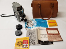 Vintage Collectors Lot Revere Eye-Matic Spool Eight Model CA-2 8mm Camera, Case