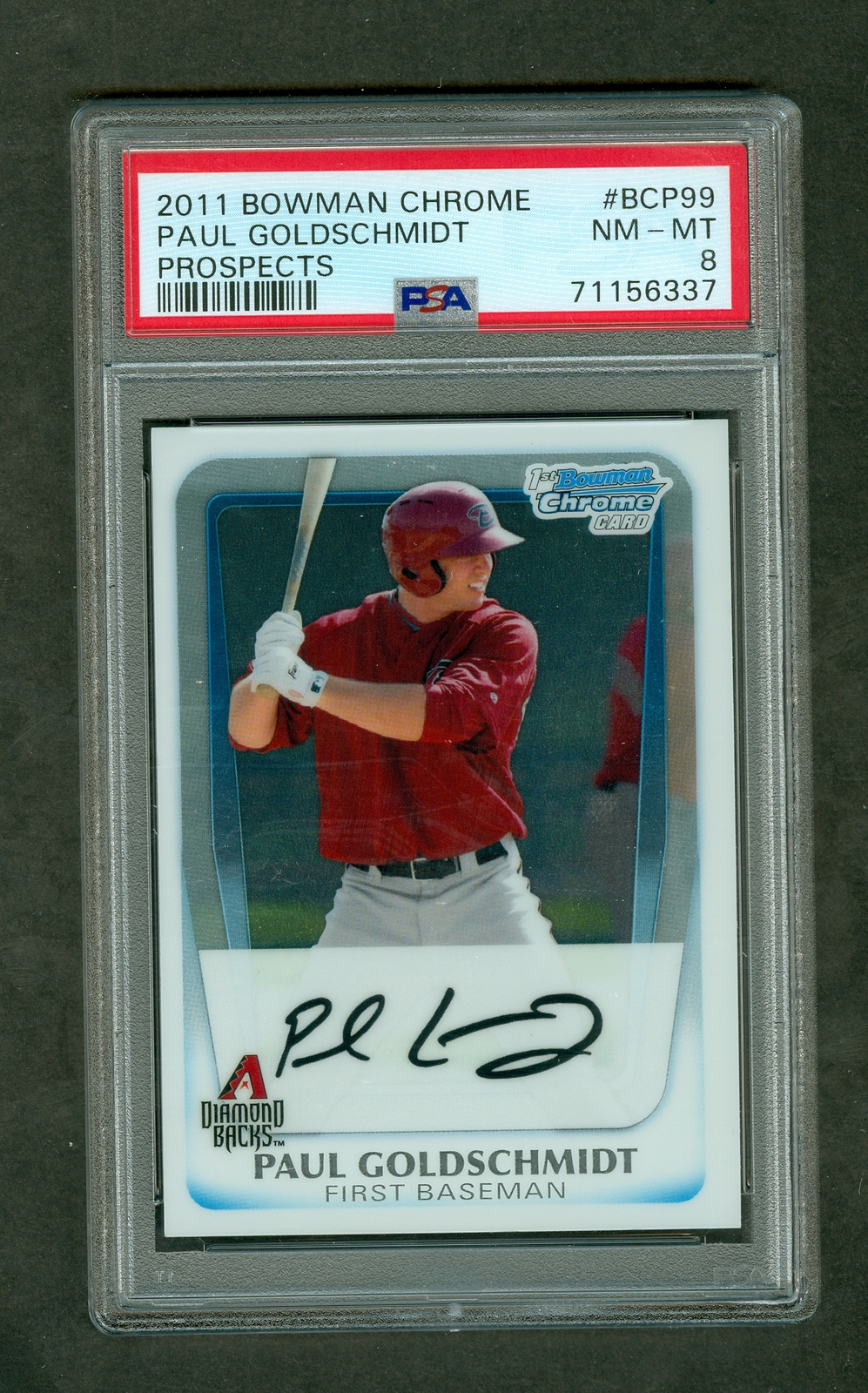 Paul Goldschmidt 2011  Bowman Chrome Prospects   Rookie BCP99  PSA 8 NMMT