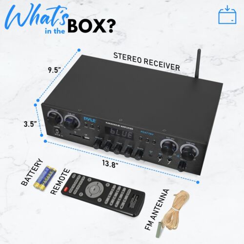 Pyle kompakter Heimkino-Verstärker Stereo-Receiver mit Bluetooth (800 Watt) - Bild 6 von 8