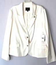 GUESS LS Deva Chain Blazer Size XXL Cream White Retail $128 NWD