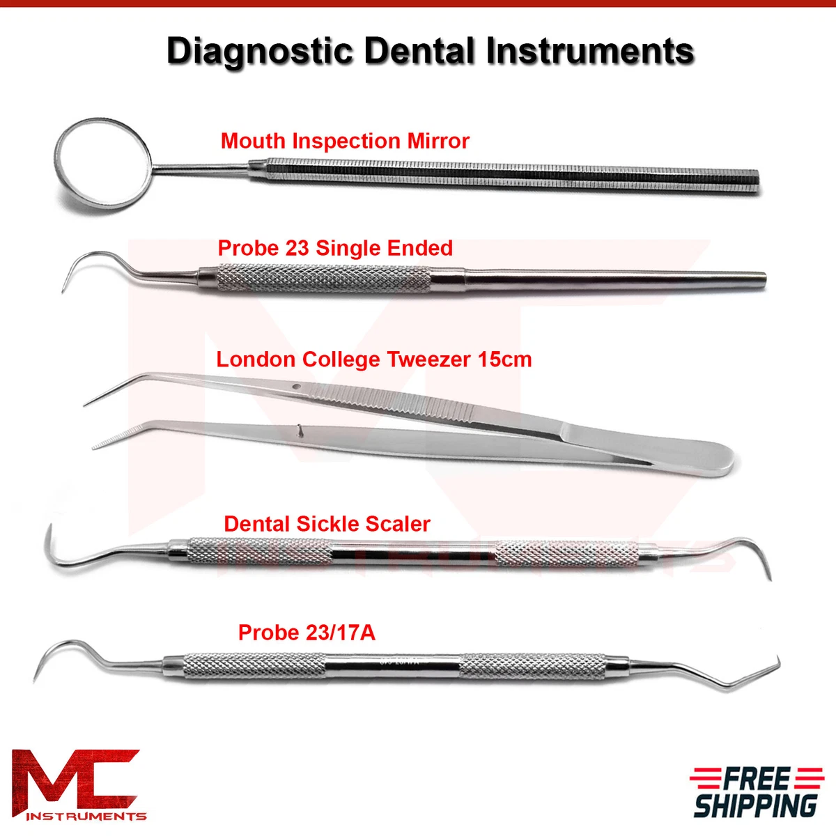 Dentist Instruments Diagnostic Dentistry Periodontal Tooth Examining Tools