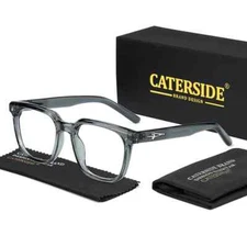 CATERSIDE New Flat Light Glasses Men Brand Design TR90 Square Frames Eyewear