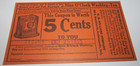 Vintage 1915 Coupon 5 Cents Nine O' Clock Washing - Tea Indianapolis Indiana IN — photo 1