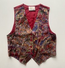 Vintage Ninon De Lenclos Red Retro Colorful Lightweight Artsy Vest Women  s Large