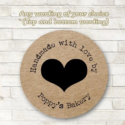 EYEDEEDESIGN Personalised Handmade Wedding Love Kraft Heart Favours homemade Stickers 449