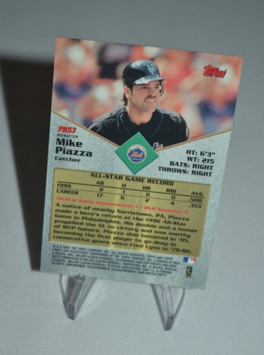2001 TOPPS FINEST - MIKE PIAZZA NEW YORK METS - ALL STARS CARD FAS7 REFRACTOR - Picture 7 of 7