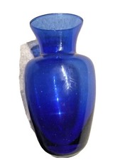 Vintage Balkonvase aus kobaltblauem Glas
