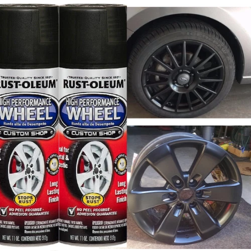 Rust-Oleum 248928 11 oz. High Performance Matte Black Wheel Spray Paint