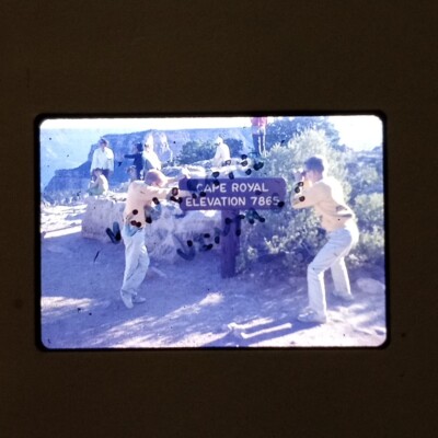 Cape Royal Elevation 7865 State Park Sign VTG 35mm Found Slide Photo 1970's