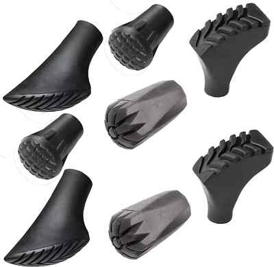 8pcs Assorted Replacement Tips Hiking Stick Walking Trekking Pole Protector