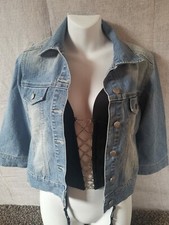 Vintage 90s Jane Norman Summer Denim Jean Jacket Y2k 00s Size Uk8
