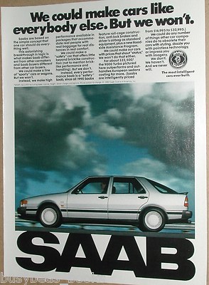 1990 SAAB advertisement page, Saab 9000 Turbo