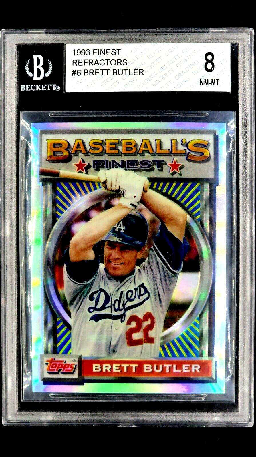 1993 Finest Refractor #6 Brett Butler LA Dodgers BGS 8 NM-MT (9 / 9 / 8.5 / 7.5)