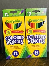 CRAYOLA Colored Pencils 2 PACKS of 12 Assorted Colors, Preferrred by Teachers 