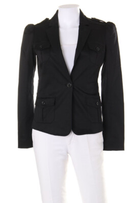 H&M Blazer Safari Style Patch Pockets D 34 black