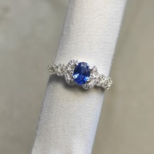 Amazing blue sapphire ring  CZ ring  925 Sterling silver sapphire ring C6918