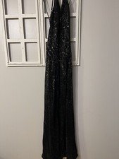 Fashion Nova Womens Black Hollywood Rooftop Party Sequin Formal Dress S NWT