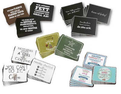 4 x Platzmatte 40 x 30 cm mit Spruch Platzsets Tischuntersetzer