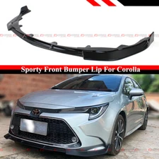 For 2020-2026 Toyota Corolla Sedan LE XLE Gloss Black Front Bumper Lip Splitter