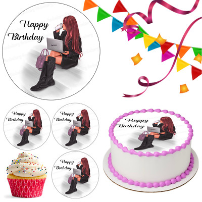 Happy Birthday Frau Tortenaufleger Party Deko essbar Feier Cupcake