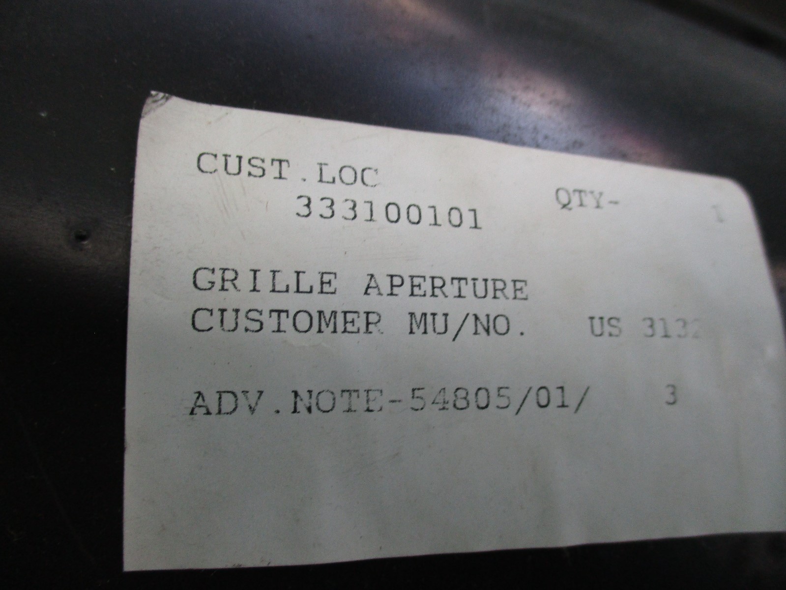 Rolls Royce Silver Shadow, Bentley T lower grille aperture panel 333100101, NOS