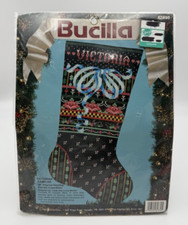 Bucilla Counted Cross Stitch 19" Diagonal Stocking "Victorian Sampler" 82830