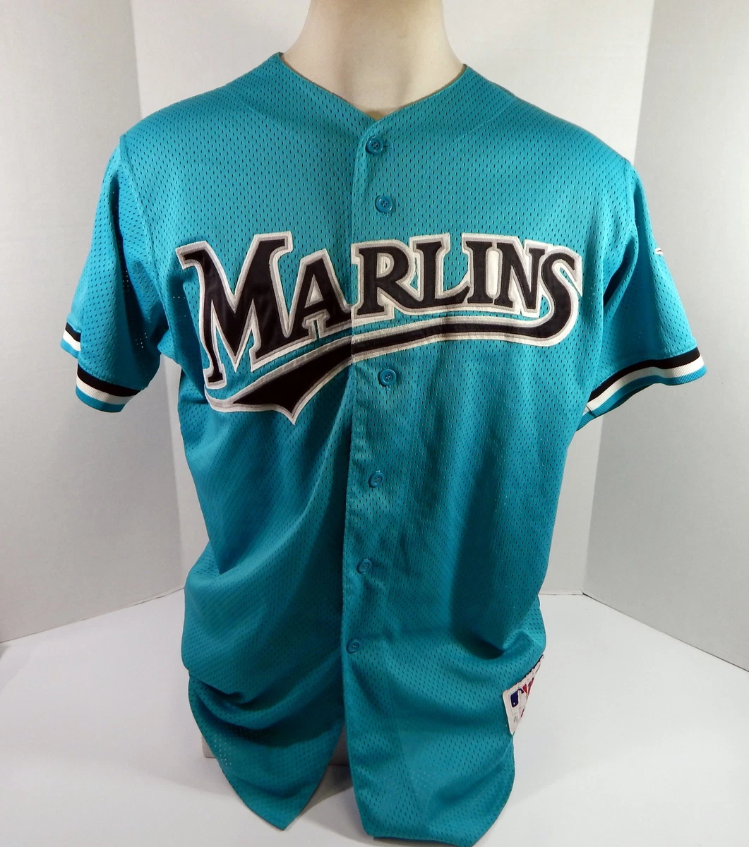 Florida Marlins #21 Game Issued Teal Jersey Spring Training Batting  Practice 9