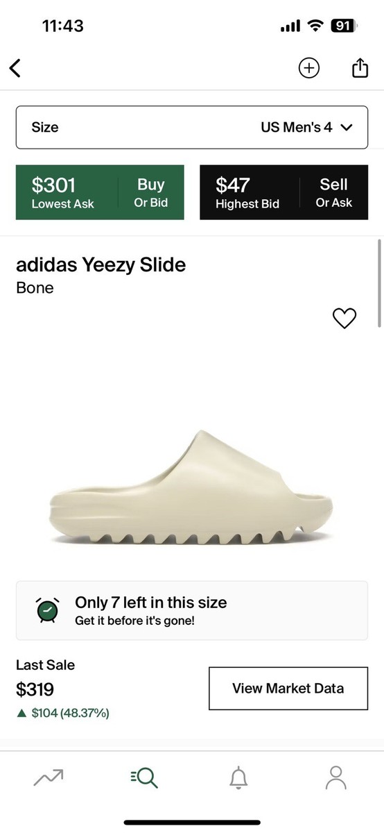 Adidas Yeezy Slide Bone FW6345 Men's Size 4 Brand New 2019 100