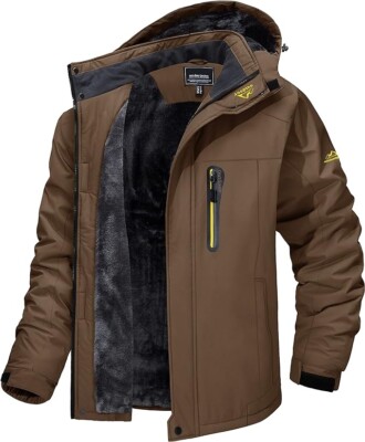 MAGCOMSEN Herren Winter Fleecejacke Warme Gefüttert Skijacke