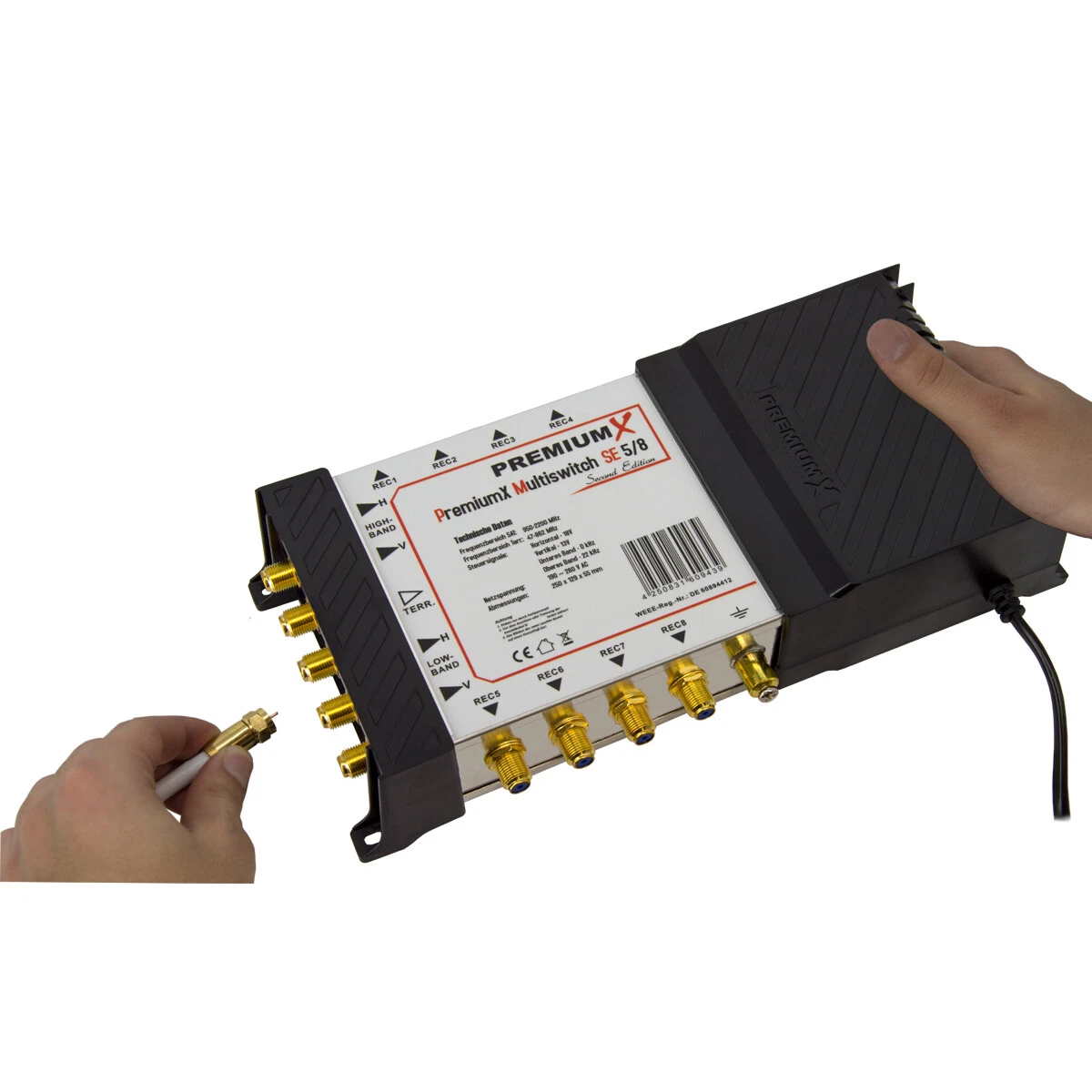 PremiumX PMSE 5/8 Multiswitch Matrix SAT Distribuidor 8 Receptor UHD