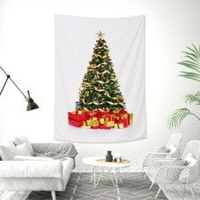 Weihnachtsbaum Aufdruck Wandbehang Fell Wandteppich Vorhang Europäische Wohndeko