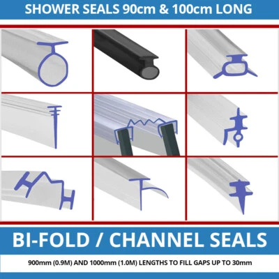 Channel Shower Screen Seal Strip | Bi-Fold Folding Soft Rubber | T Shape | 1M